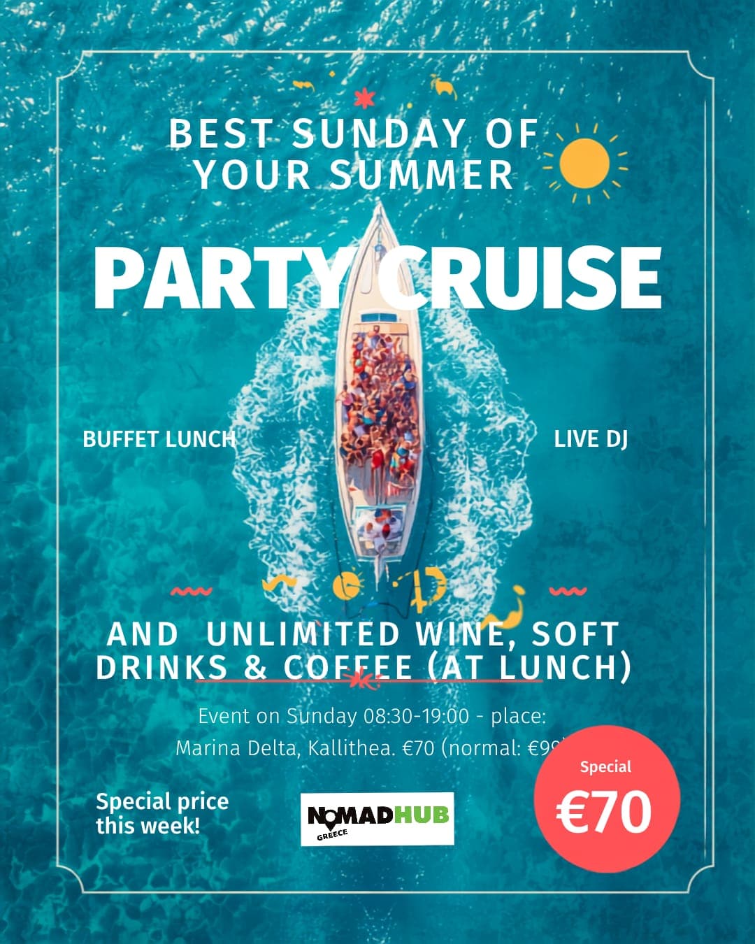 Boat Party to 2 islands including open Buffet