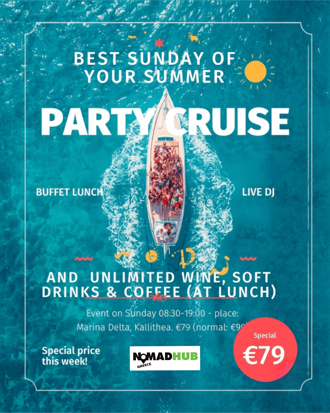 Party cruise to 2-Islands